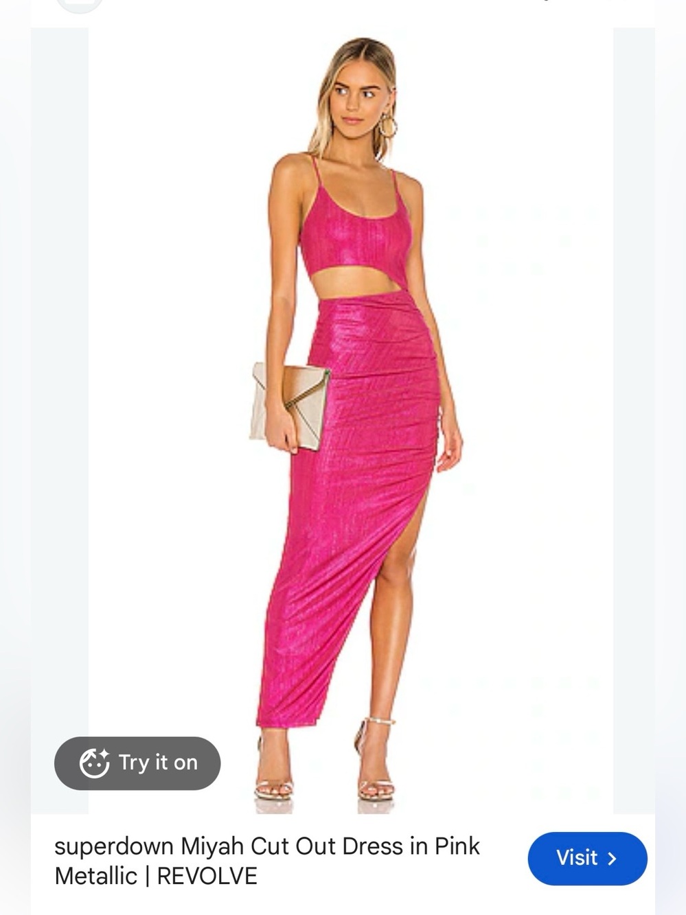 REVOLVE superdown Miyah Cut Out Dress in Pink Metallic